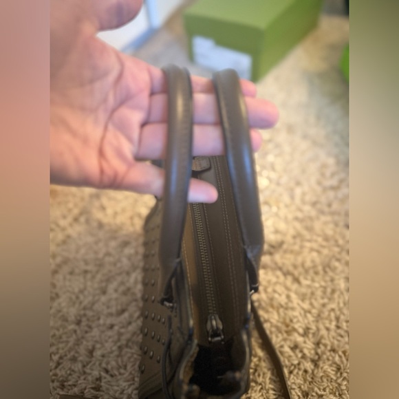 Coach Studded Leather Mini Tote Crossbody- Dark Olive Green - Picture 8 of 14